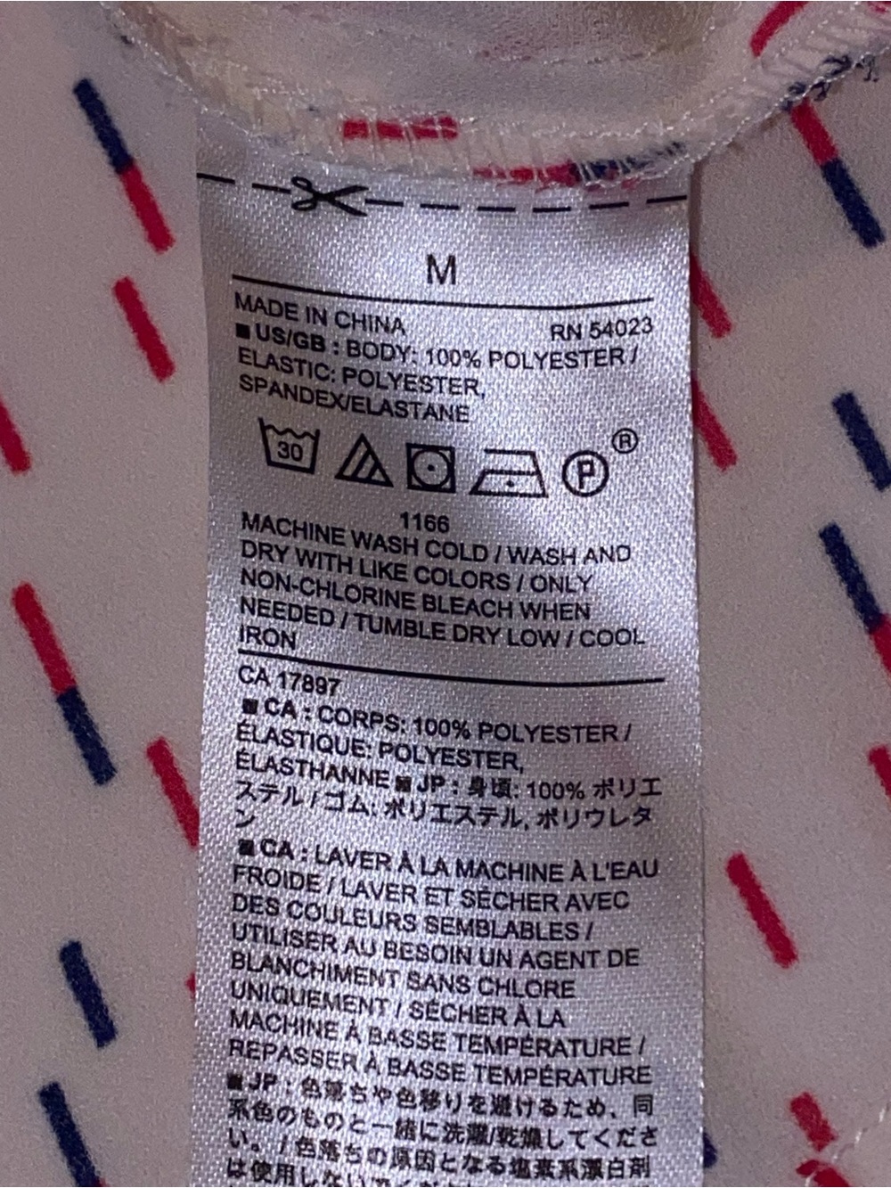 Banana Republic Cream Sleeveless Top with Red & Navy Dash Print - Picture 6 of 8